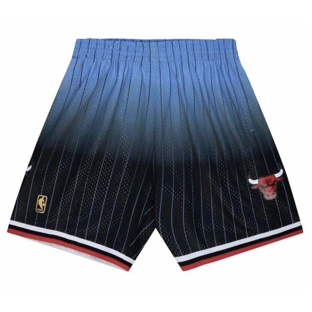 🆕 Mitchell & Ness Chicago Bulls 1995 Fadeaway Swingman Shorts Blue Black Jordan
